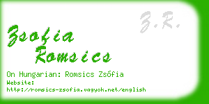 zsofia romsics business card